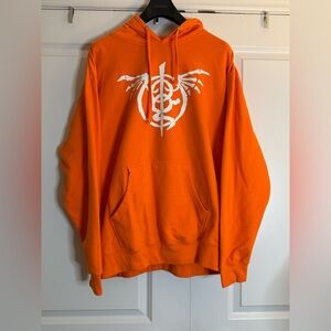 Lamb Of God Metal Band Super Soft Hoodie Orange RARE XL‎